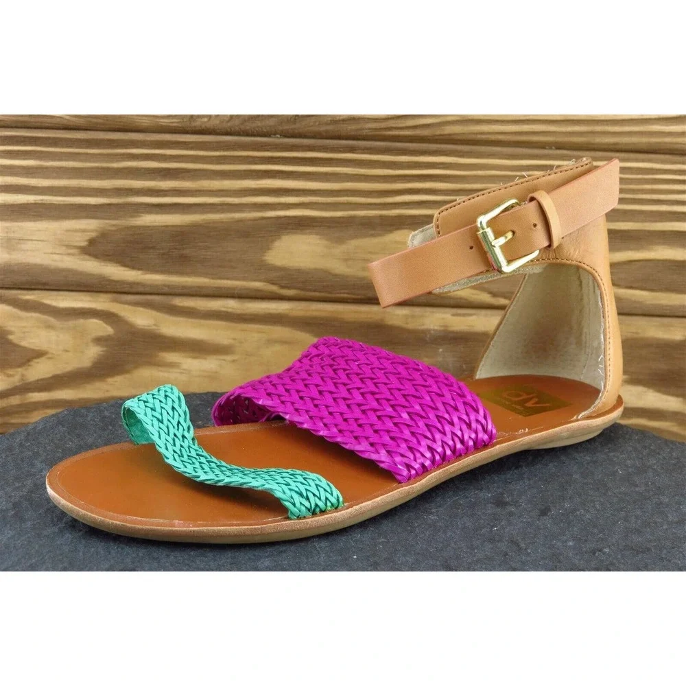 Dolce Vita Sz 7 M Brown Ankle Strap‎ Leather Women Sandals